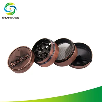 

Wholesale 6pieces Tobacco Grinder 40mm 4 Parts Tobacco Spice Herb Grinder with clear window viewing Aluminium Pepper Somke Tools