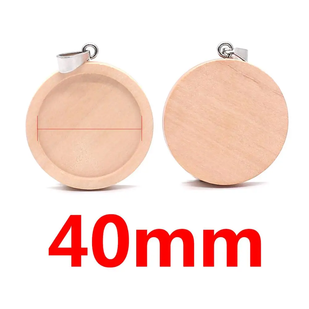 fit 40mm 10 шт./лот 25 мм внутренний размер Дерево и нержавеющая сталь крючок Классический Простой стиль кабошон основа Установка Подвески для изготовления ювелирных изделий - Цвет: fit 40mm