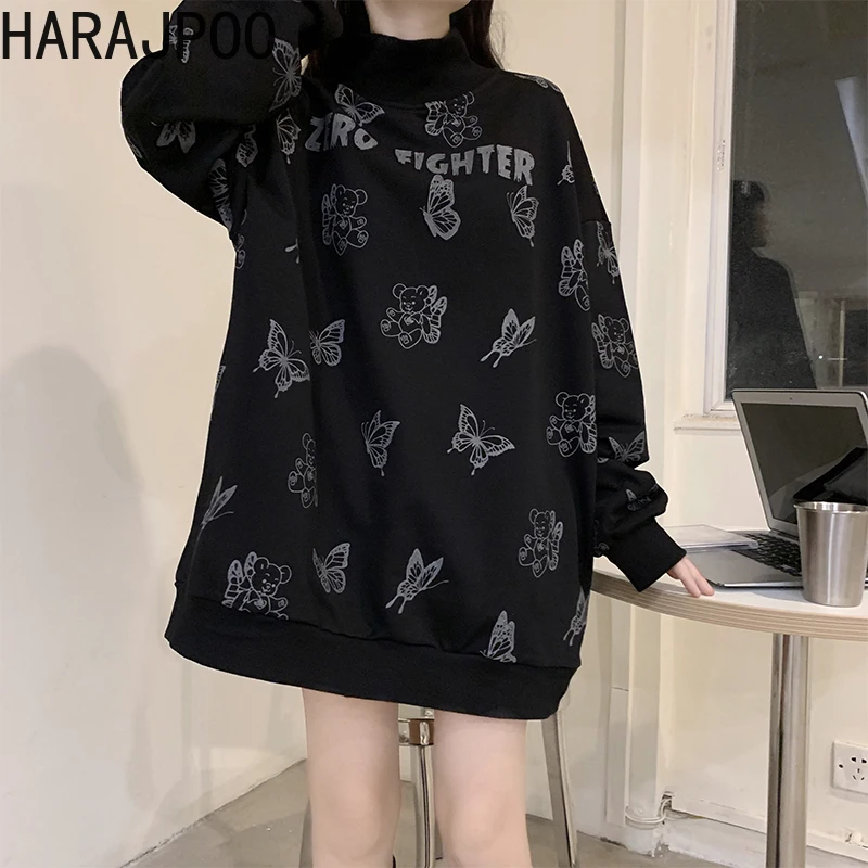 Женский свитшот с длинным рукавом принтом бабочки | Женская одежда