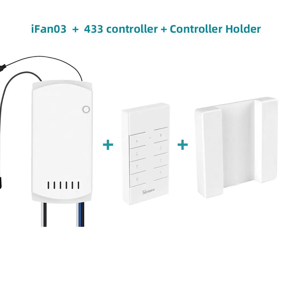 SONOFF IFAN03/RM433 Wifi умный потолочный вентилятор диммер переключатель вентилятор со светодиодным светильник скорость дистанционного управления 433 МГц Работа с Google Home - Комплект: IFAN03 RM433 Case