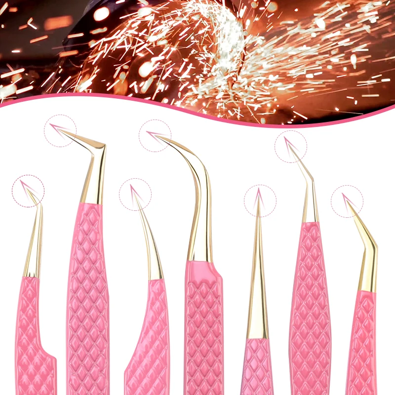 New 1Pc Eyelash Tweezers Anti-static Non-magnetic Professional Pincet 3D Eyelash Extension Tweezer 100% Closure Makeup Tool 5