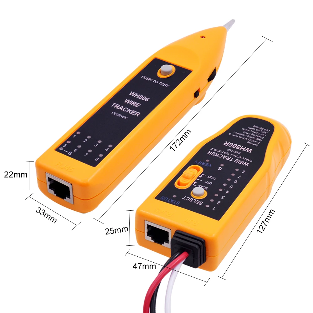 Лидер продаж WH806R телефонный провод трекер Ethernet LAN Сетевой кабель тестер для Cat5 Cat5E Cat6 RJ45 RJ11 Inder детектор LineFinder