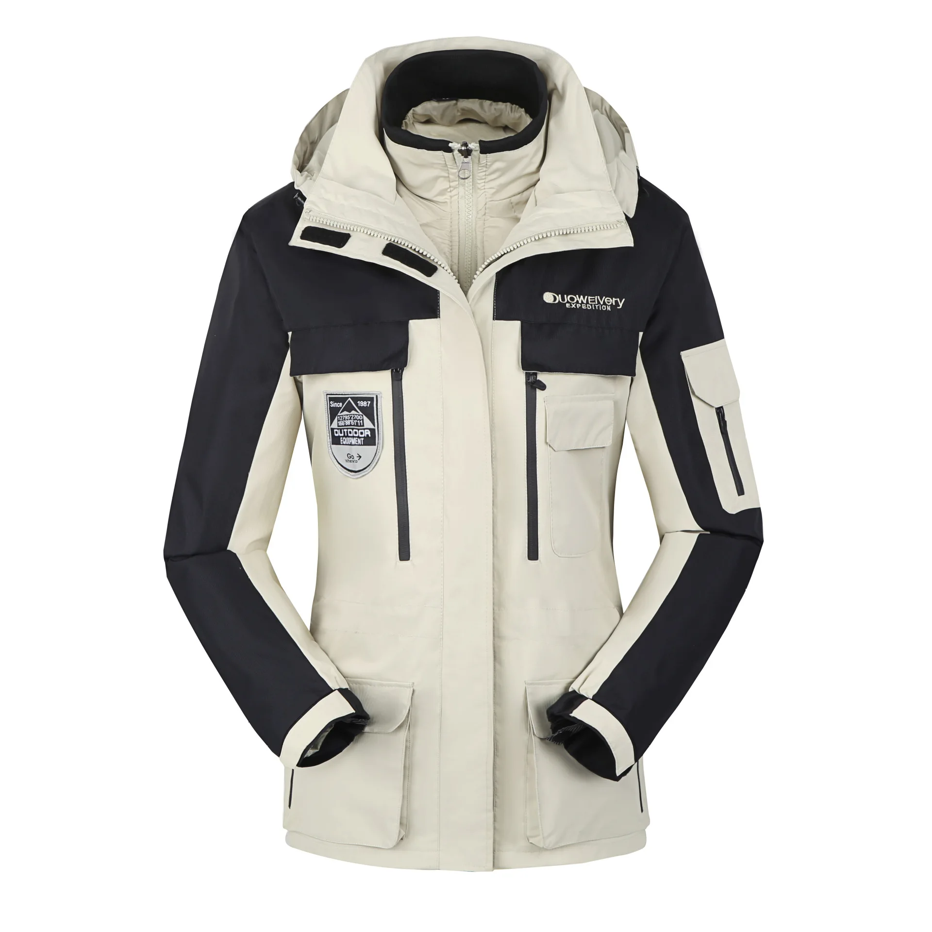 

Winter jacket men women two-piece set Down liner thermal coat windproof waterproof outdoor hiking jacket mountaineering wear