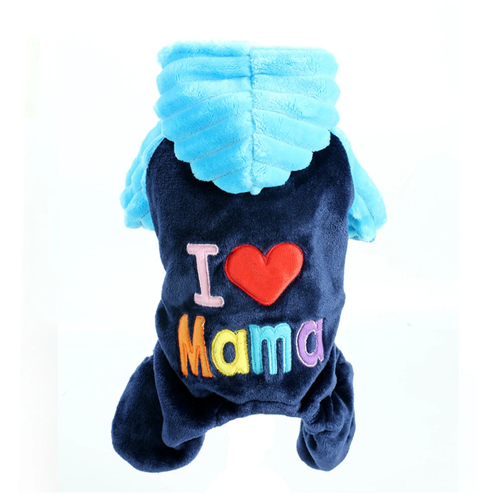 Зимний комбинезон для щенков, собак, кошек «I Love Mama», костюм, одежда для кошек, пальто с капюшоном