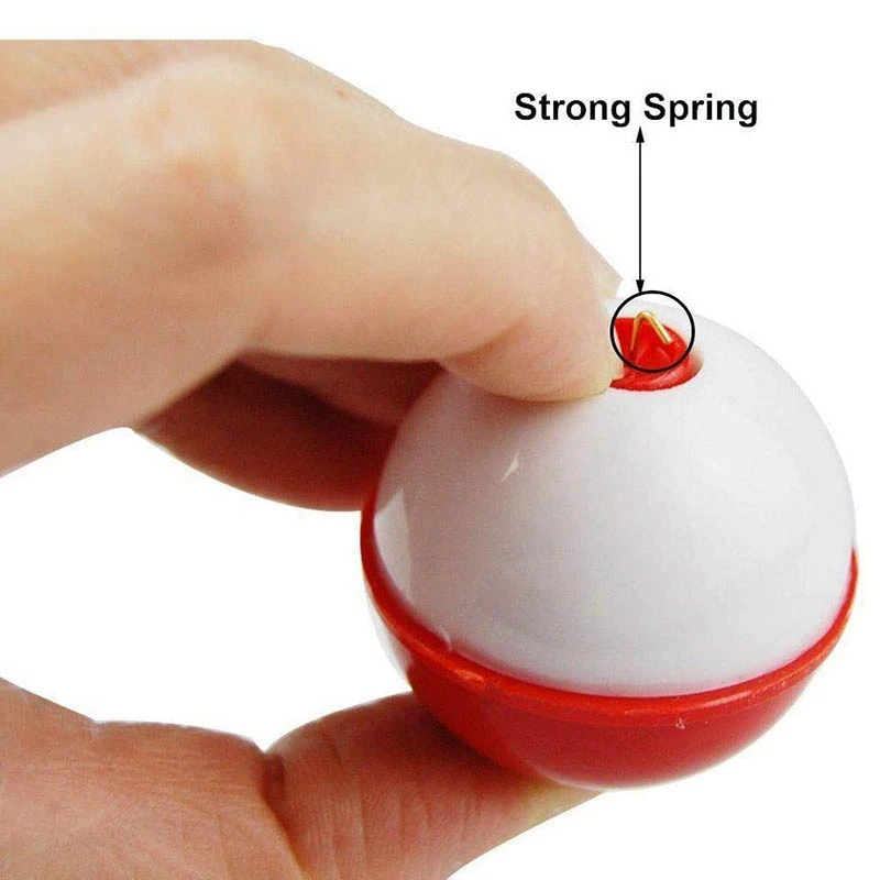 50pcs 1" Fishing float Snap-On Round Floats bobbers Push Button Red White NEW 