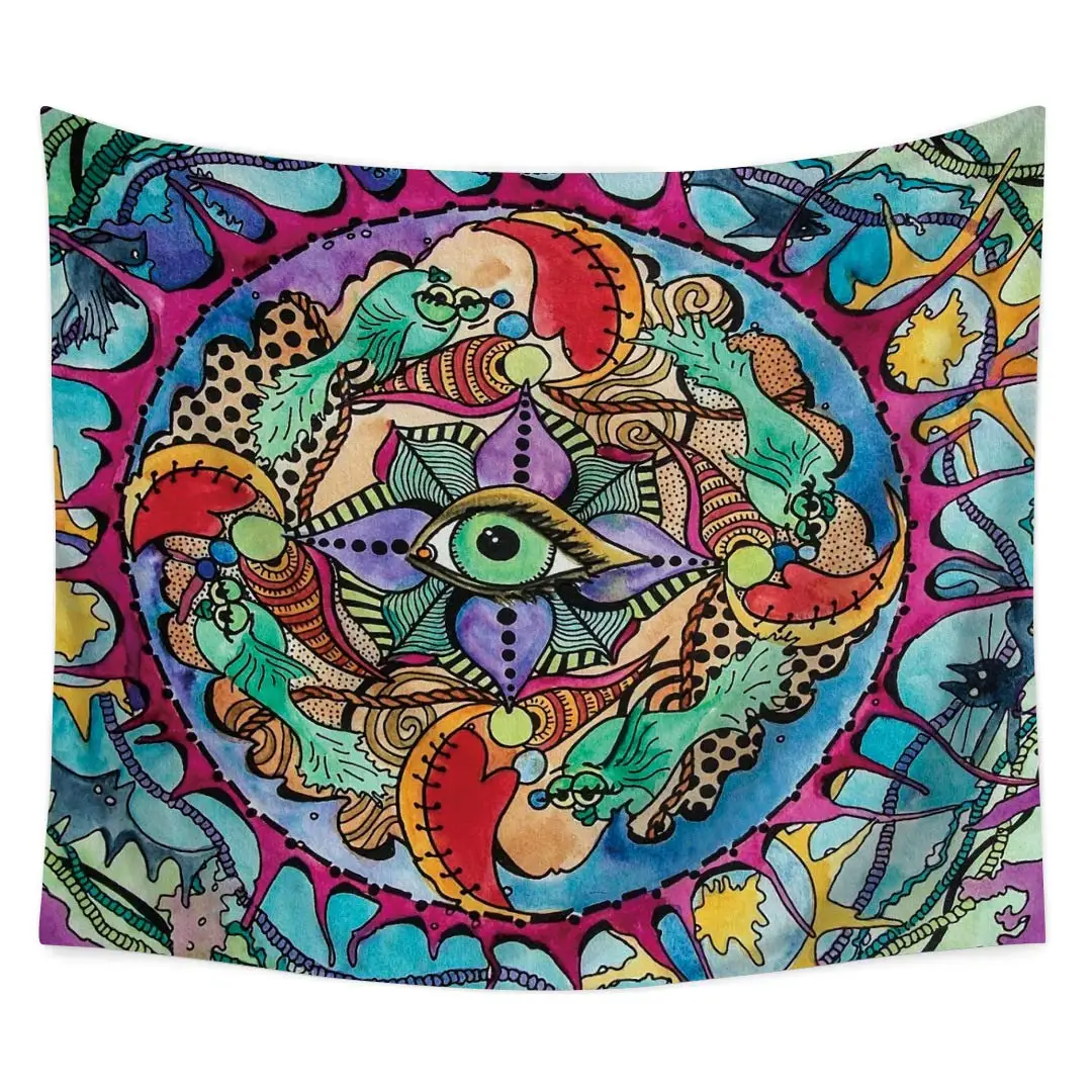 

Moon and Sun with Many Fractal Faces Celestial Energy Mystic Wall Hanging