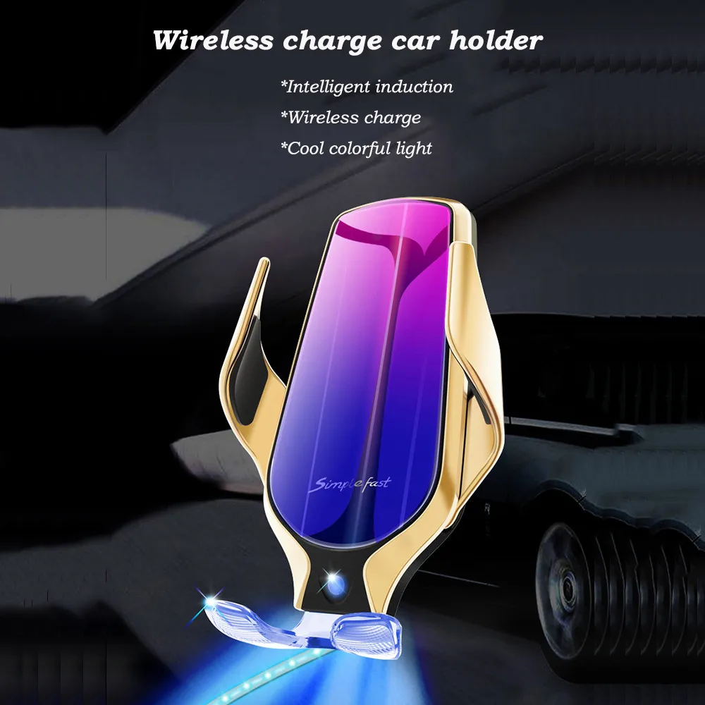 

R9 Smart Sensor Car Wireless Charging Phone Holder Simple Fast Wireless Charger For Huawei for iPhone X/8/XS/11 Pro Max