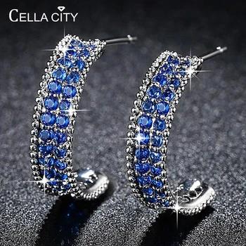 

Cellacity New Silver 925 Earrings For Women With Oval Gemstone Sapphire Zircon Drop Earring Wedding Party Gift Jewelry Wholesale