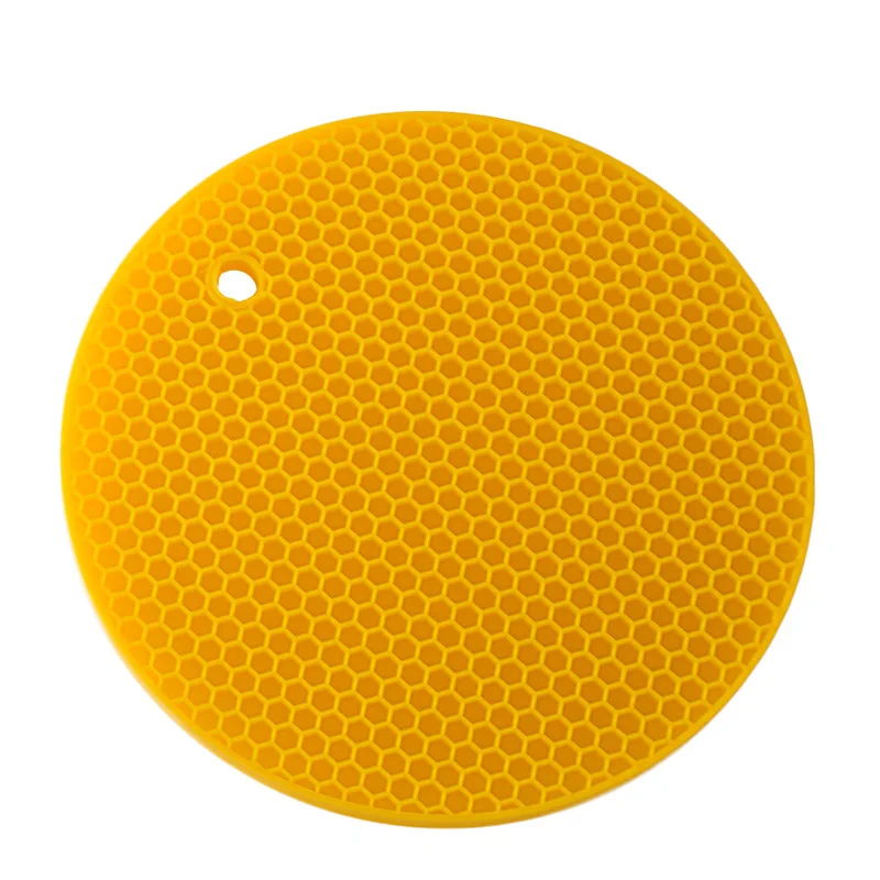 Yellow MOSEKO 17,5 см круглый термостойкий силиконовый коврик для напитков, подставки для чашек, нескользящая подставка для горшков, Настольная Подставка для столовых приборов, кухонные аксессуары - Цвет: Yellow