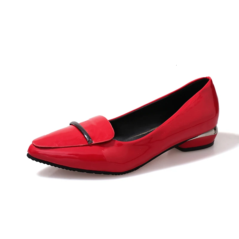 Женские туфли-лодочки; женская обувь на каблуке; сезон осень; Zapatos De Mujer; женская обувь с металлическим украшением; острый носок; chaussures femme; сезон весна