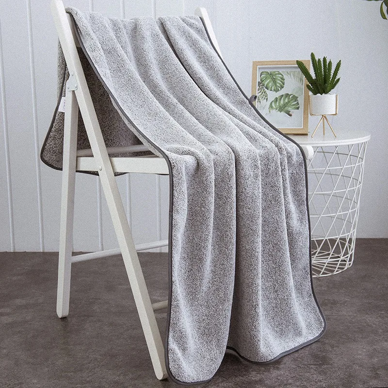 Большое полотенце из бамбукового древесного угля для душа ванной комнаты уборки
