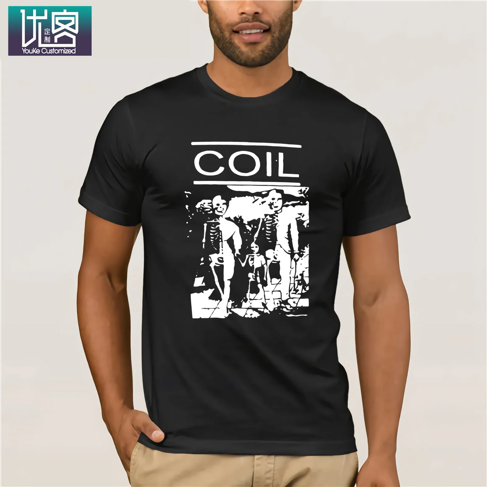 Мужская футболка Coil Band experital music group музыкальная концертная новинка хлопковая