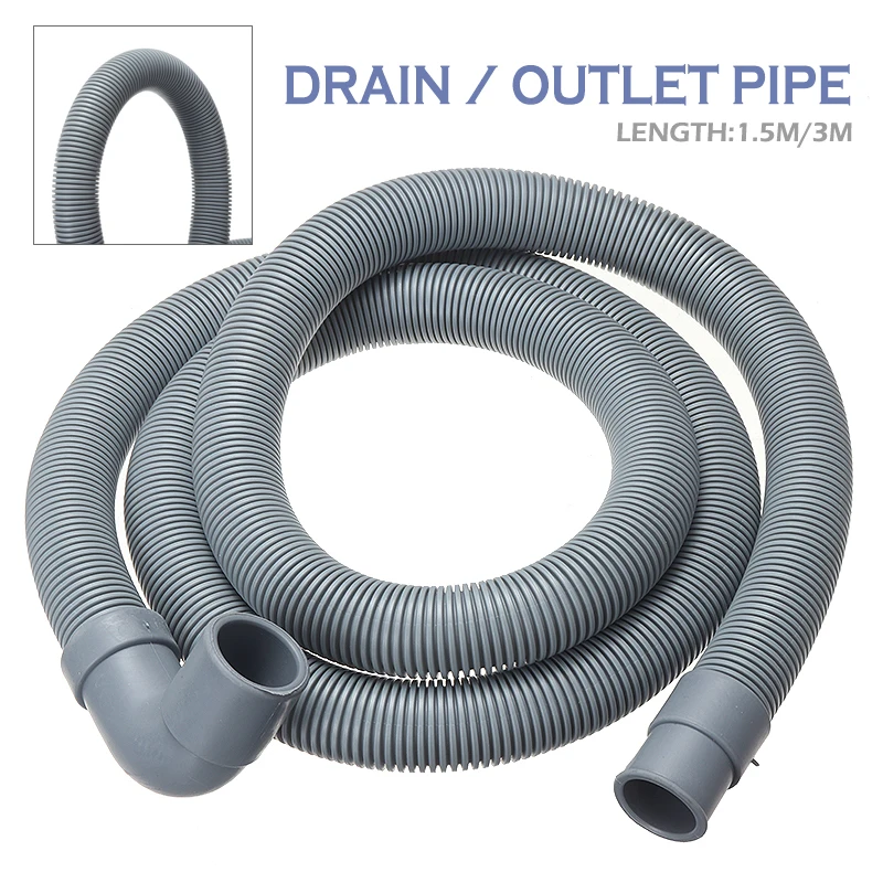 1m 1.5m 3m 4m Plastic Washing Machine Drain Hose Sink Dishwasher Drain