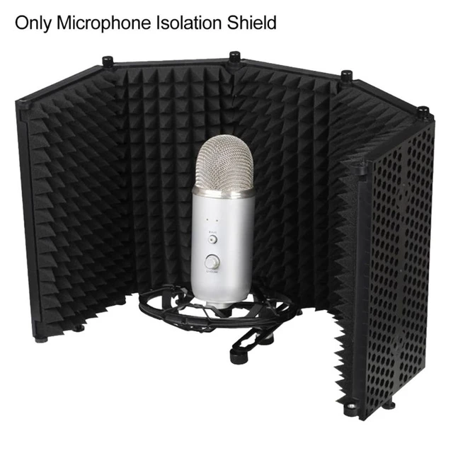 Bouclier d'isolation de microphone avec support, pare-brise sonore