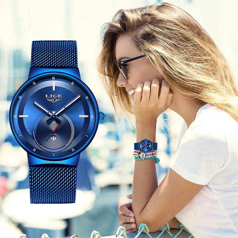 Reloj Mujer 2020 LIGE Women Watches Laides Dress Business Fashion Casual Waterproof Quartz Clock Calendar Wristwatch Blueism Reloj Mujer 2020 LIGE Women Watches Laides Dress Business Fashion Casual Waterproof Quartz Clock Calendar Wristwatch Blueism