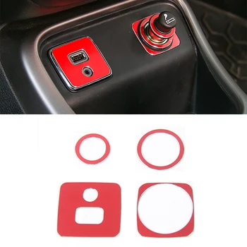 

USB Jack/Cigarette Lighter Trim for Jeep Compass 2017-2019 Car Interior Accessories Styling Decorative ABS Red/Blue/Silver 4pcs
