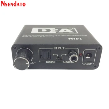 

Digital To Analog Audio Hifi Headphone Amplifier Converter Toslink Coaxial To Toslink Coaxial 3.5mm Adapter with Power adapter