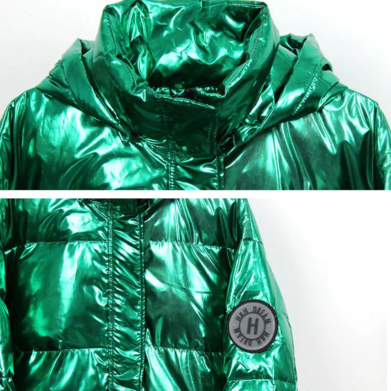 Thick Winter Down Coat Women Hooded Parka Mid