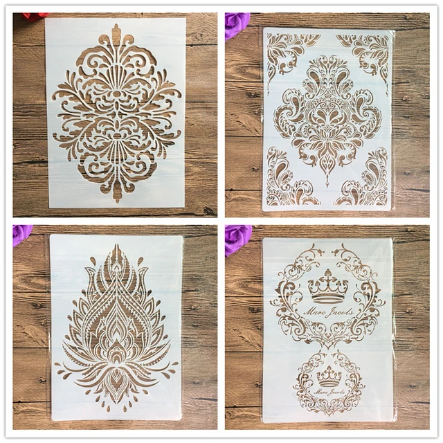 Scrapbook Stencils Flower Mandala Style Wall Painting Album Card Paper  Template