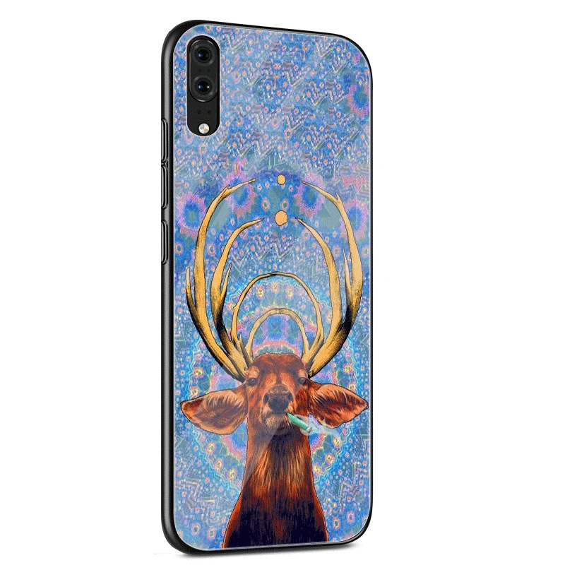 Чехол для телефона из стекла ТПУ для huawei P10 P20 P30 Lite Pro P Smart mate 10 20 Lite Y6 Y9 Honor 7A 8X9 10 чехол с изображением животного Красного оленя