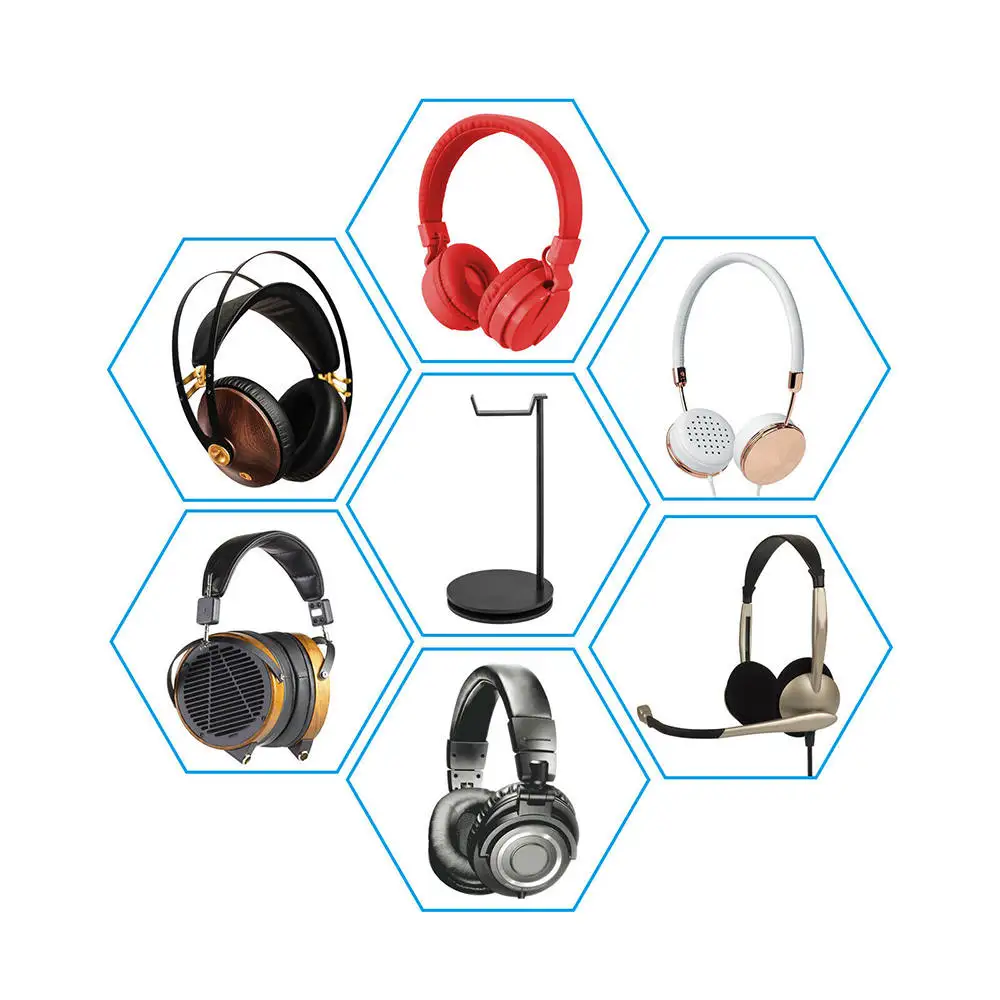 Aluminum Earphone Hanger Headset Holder Headphone Bracket Desk Display Stand Rack Black White Silver Earphone Hangers 2019 New