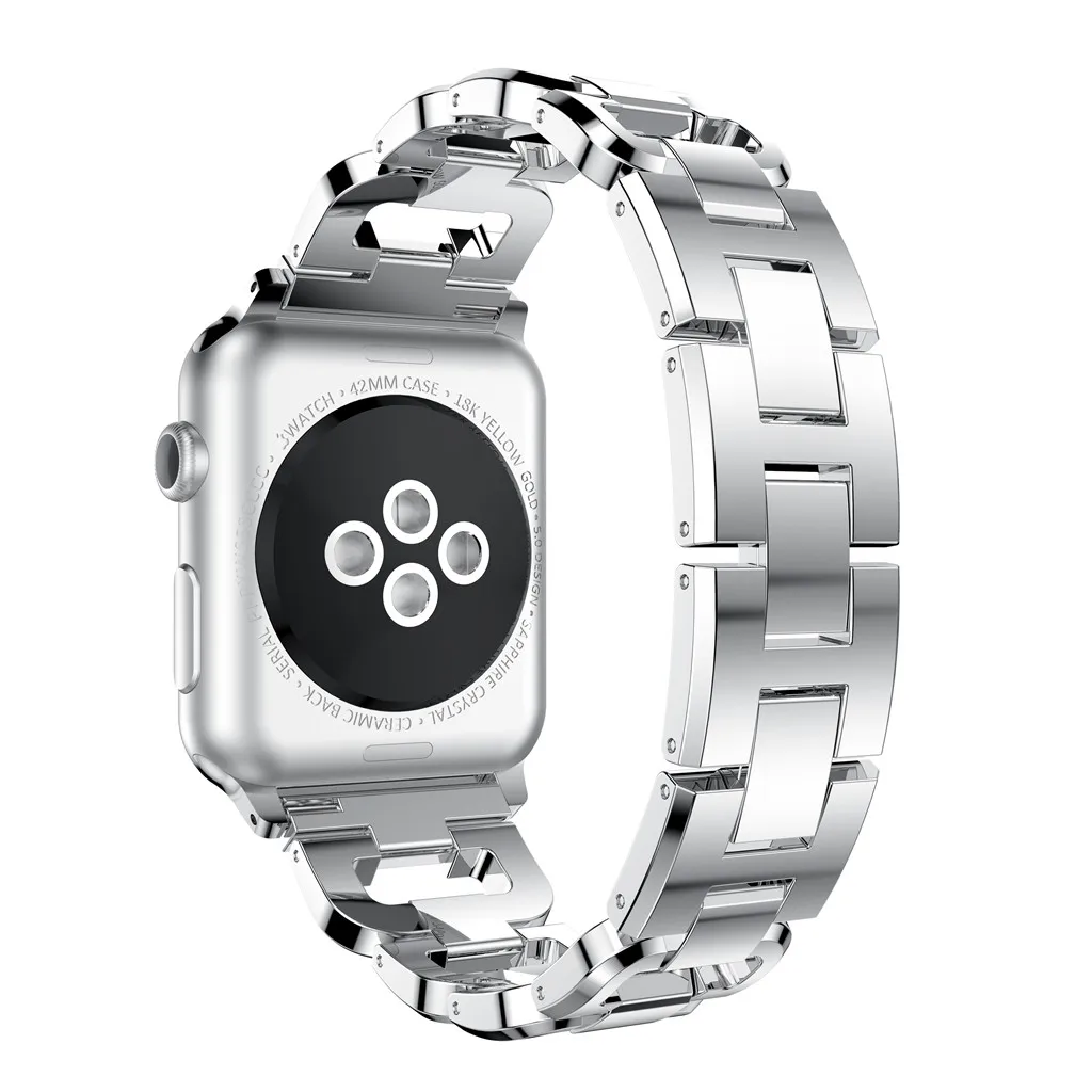 Yayuu металла ремешки для умных часов совместим с Apple Watch Series 4/3/2/1 D Тип инкрустированные стразами сплава ремешок браслет