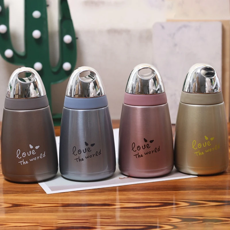 Brief Personality Vacuum Flask 304 Stainless Steel Thermo Mug Leak-Proof Students Portable Sports Leak-Proof Water Bottle