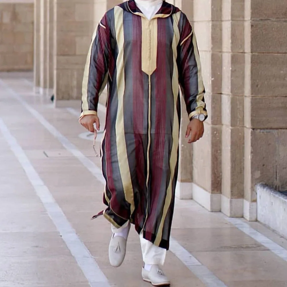 Vintage Patchwork Muslim Caftan Robes Men Long Sleeve Stand Collar Jubba Thobe Man Leisure Solid Islamic Clothing M-4XL | Тематическая