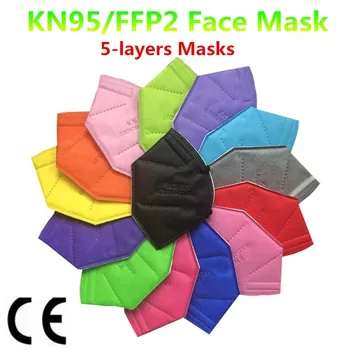 

Face Mask KN95 Facial Masks 95% PM2.5 Filter 5-layers Protective Masks Mouth Anti Dust mask mascarillas FFP2 CE kn 95 Mascarilla