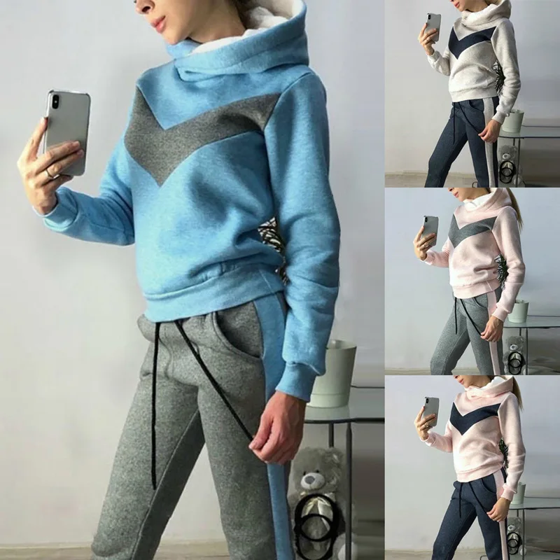 

V style 2020 New Design Fashion Hot Sale Suit Set Women Tracksuit Two-piece Style Outfit Sweatshirt Sport Wear