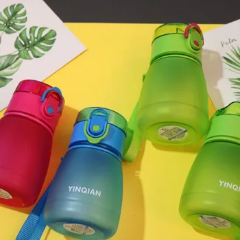 

Cute Kids Children Cartoon School Drinking Water Straw Bottle Straw Baby Cup With Shoulder Strap Training Cup