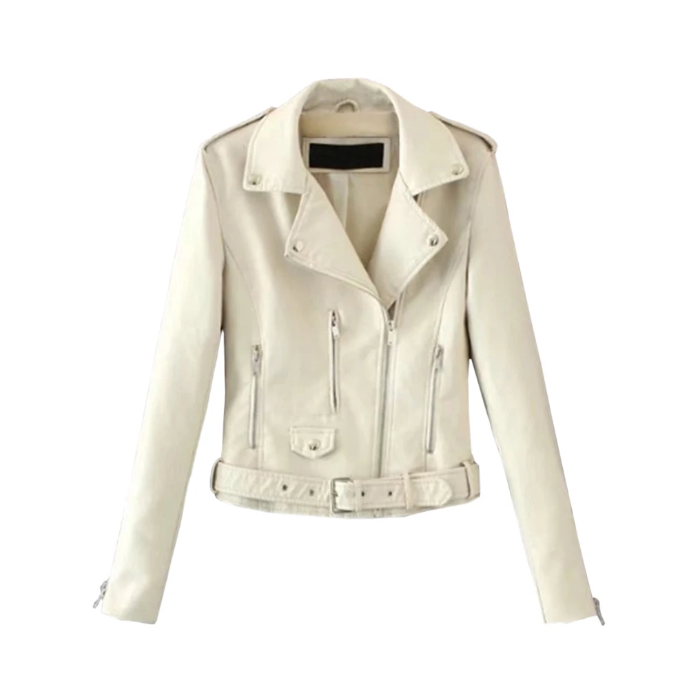 LASPERAL куртка из искусственной кожи женские толстовки Готический мотоцикл Базовая куртка из искусственной кожи Верхняя одежда с капюшоном на молнии водонепроницаемое Женское пальто - Цвет: B white