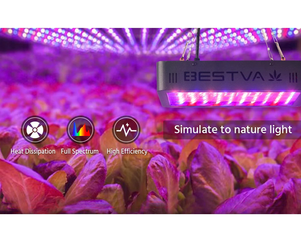 BestVA led grow светильник полный спектр 1000 Вт двойные переключатели Veg цветение режимы