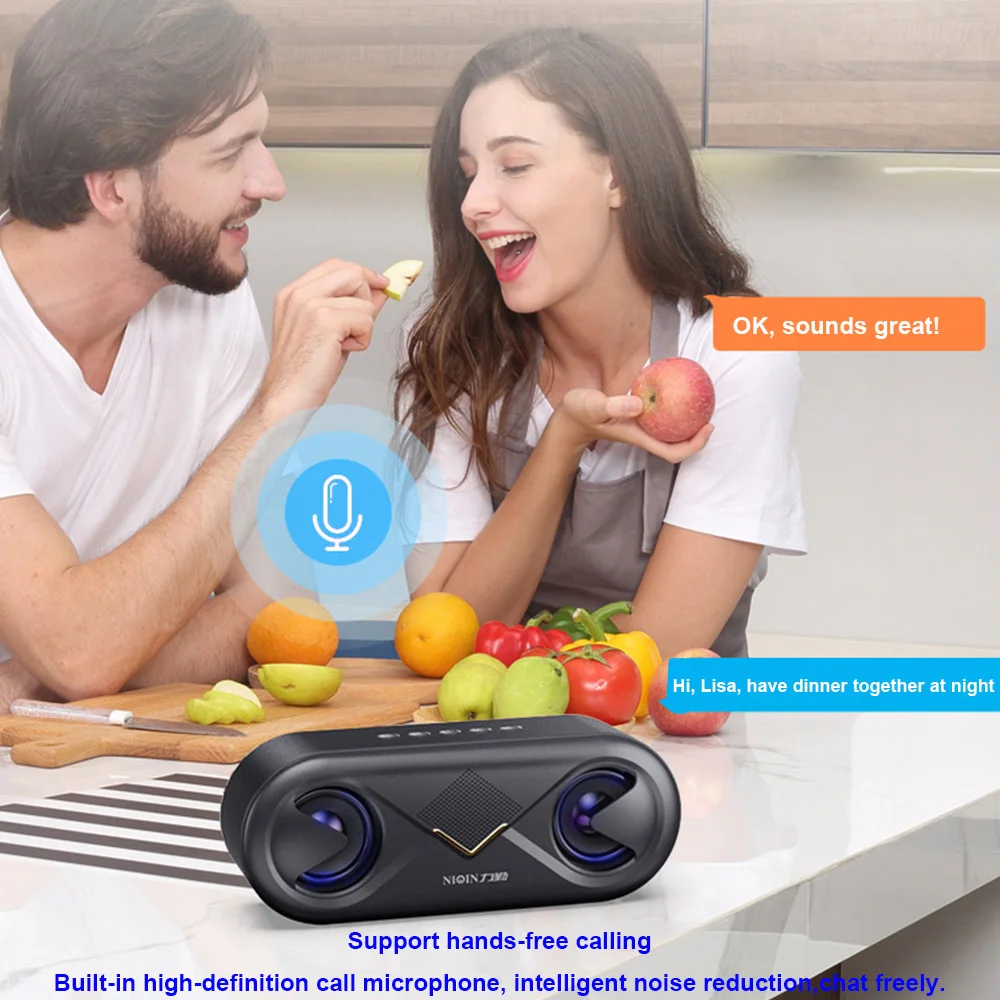 Открытый Bluetooth 5 0 Динамик 4D стерео звук Беспроводной громкий Портативный плеер