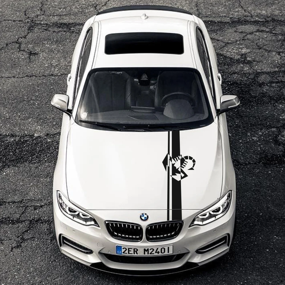 

Виниловая наклейка на крышку капота автомобиля с длинными полосками, стильные Стильные наклейки для тюнинга автомобиля «сделай сам»