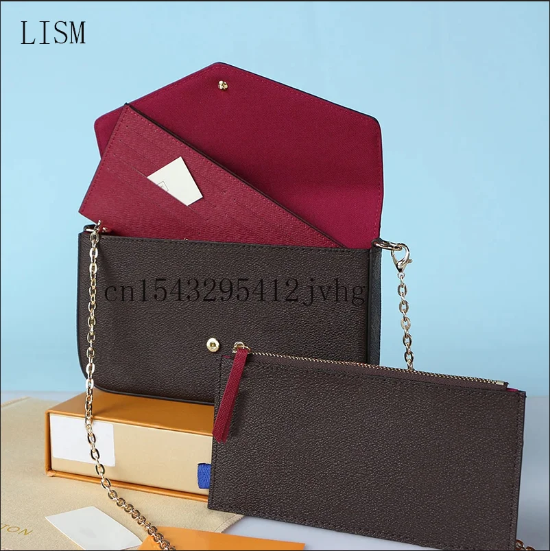 Highquality lLeather Threepiece Women's Shoulder Bag Classic Luxury