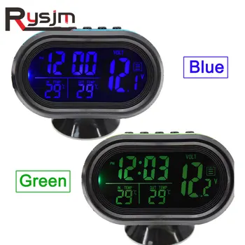

Digital Volt Meter Car LCD Clock Voltmeter Thermometer Gauge Battery Voltage Temprerature Monitor DC 12V 24V Freeze Alert