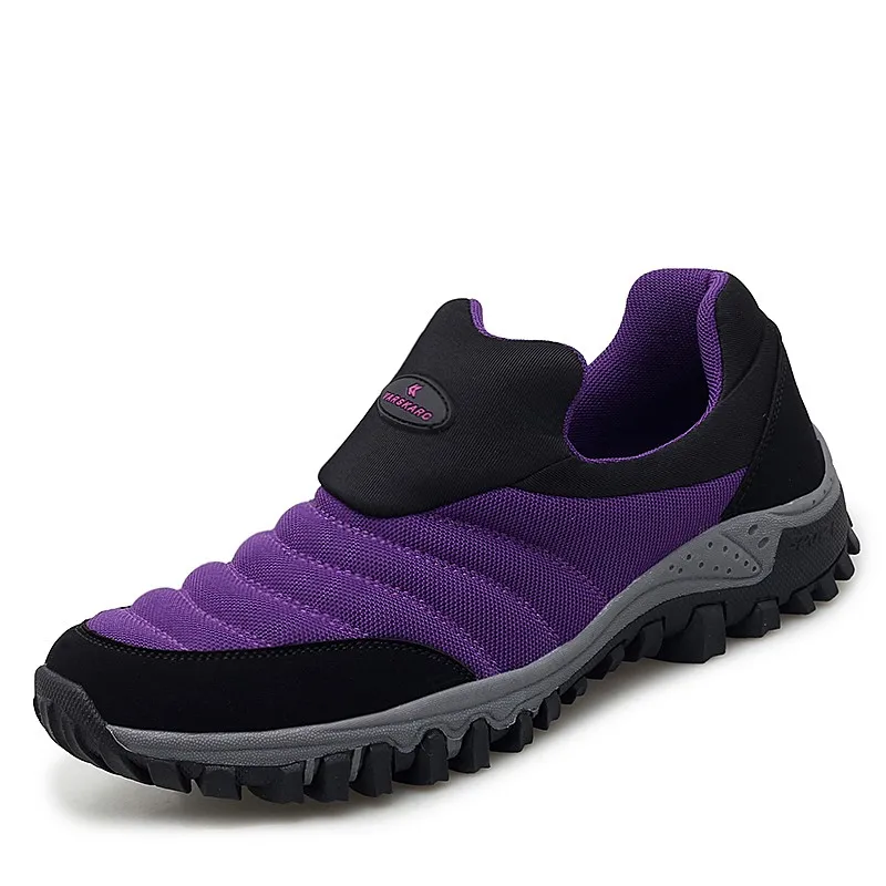 Purple Gomnead/Черные слипоны; походная обувь для женщин и мужчин; походная обувь с дышащей сеткой; треккинговые кроссовки; спортивная горная обувь для кемпинга - Цвет: Purple