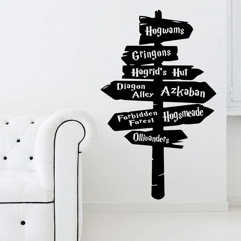 

Harry Guideboard Wall Stickers For Home Decor kids Room Decoration Vinyl Art Decals Boys Bedroom Poster Potter Mural Wallpaper