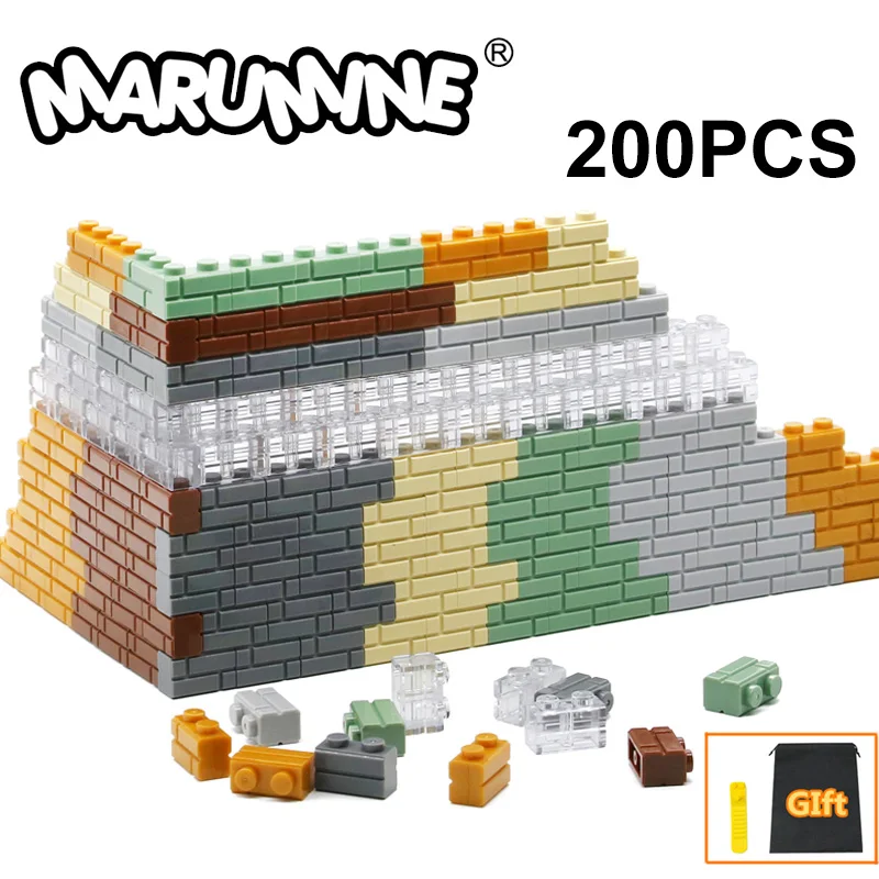 Строительные блоки MARUMINE 2021 аксессуары кубик в горошек 1x2 98283 кубики MOC детали дома