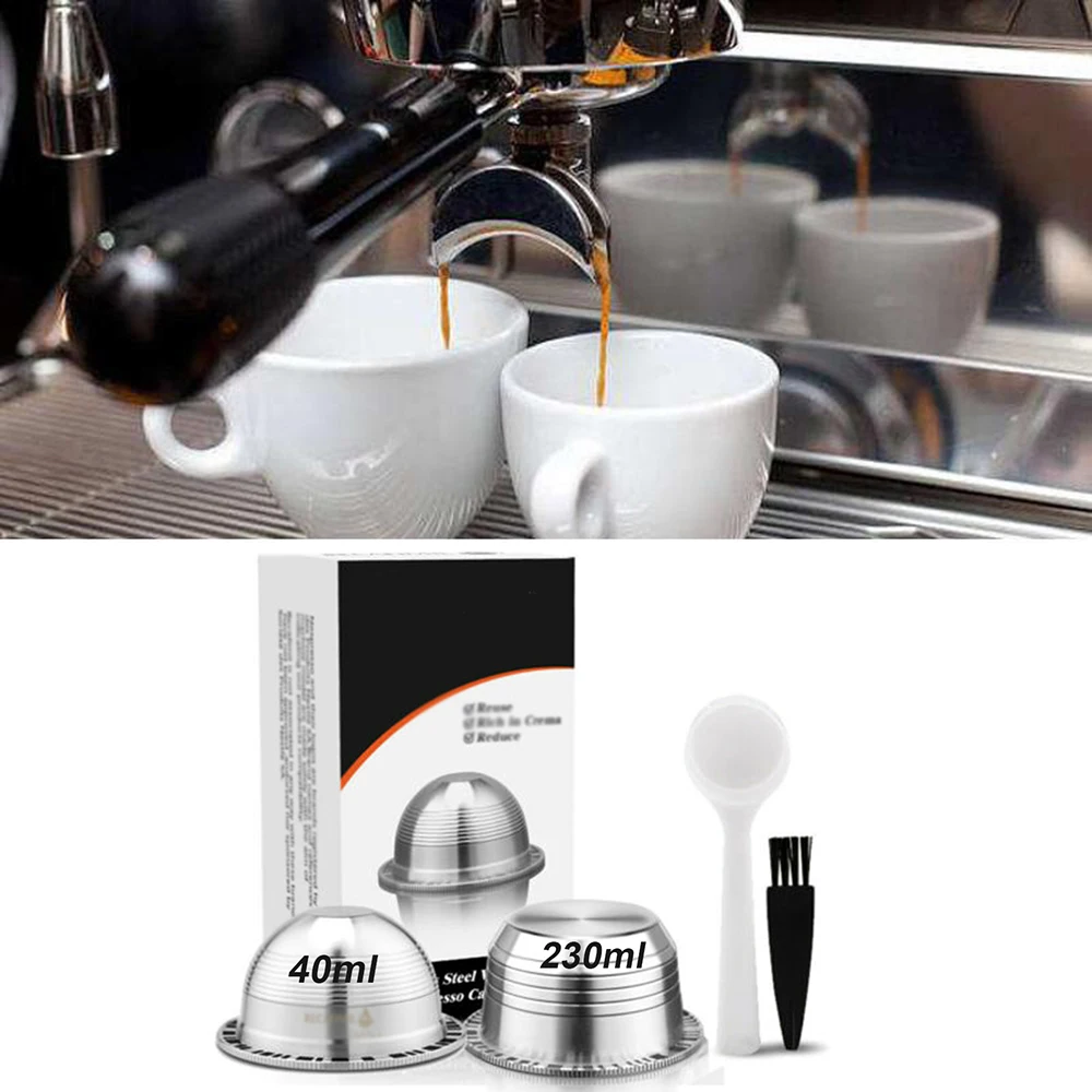 Многоразовые кофейные капсулы, капсулы, чашки для Nespresso с кофейной ложкой