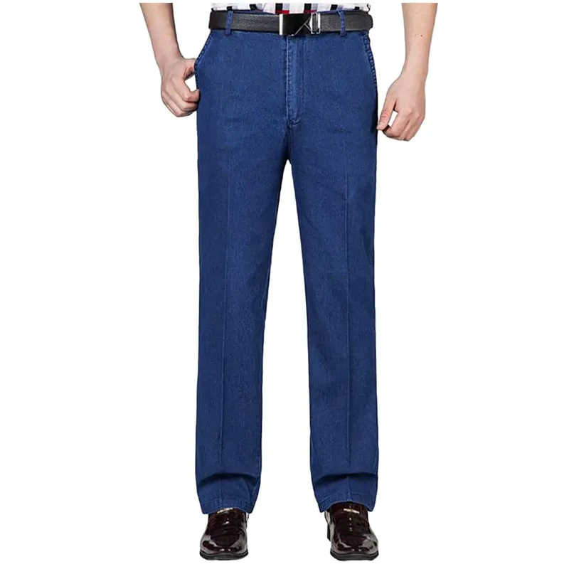 Новые мужские джинсы, классические дизайнерские Джинсовые брюки, повседневные узкие джинсы, джинсовые брюки, повседневные Прямые джинсы для мужчин, большие размеры - Цвет: Blue