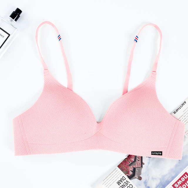 Seamless Bra Wire Free Brassieres Soft Push Up Intimate Women's Underwear Sexy Bralette Striped Shoulder Strap Womens Lingerie Pink bra