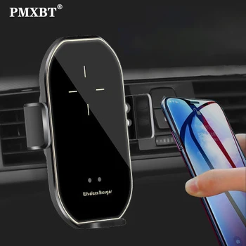 

Wireless Car Charger 10W Fast Charging for iPhone 11 Pro Automatic Mount Infrared Sensor chargeur induction Phone Holder in car