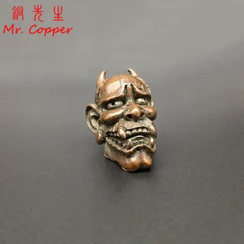 

Solid Copper Japannese Ghost Hannya Mask Statue Desktop Ornaments Brass Demon Devil Evil Spirit Miniatures Figurines Home Decor