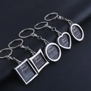 

Creative Photo Frame Couple Keychain Personality Photo Key Ring Alloy Insert Picture Frame Home Decor for Girl Christmas Gifts