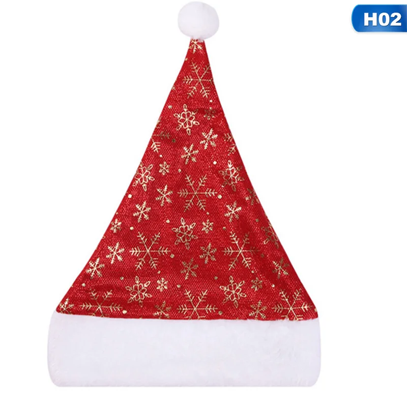 1 Pcs Creative Christmas Santa Claus Hats Gold Silver Snow Caps Xmas Decoration New Year's Gifts Home Party Supplies
