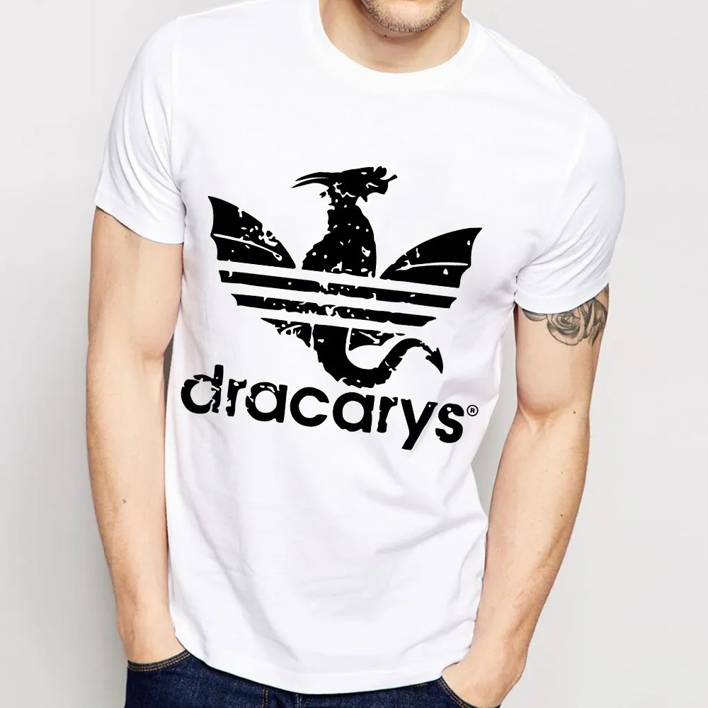 Daenerys Dragon Dracarys забавная Футболка мужская летняя новая белая винтажная Повседневная футболка унисекс homme Harajuku