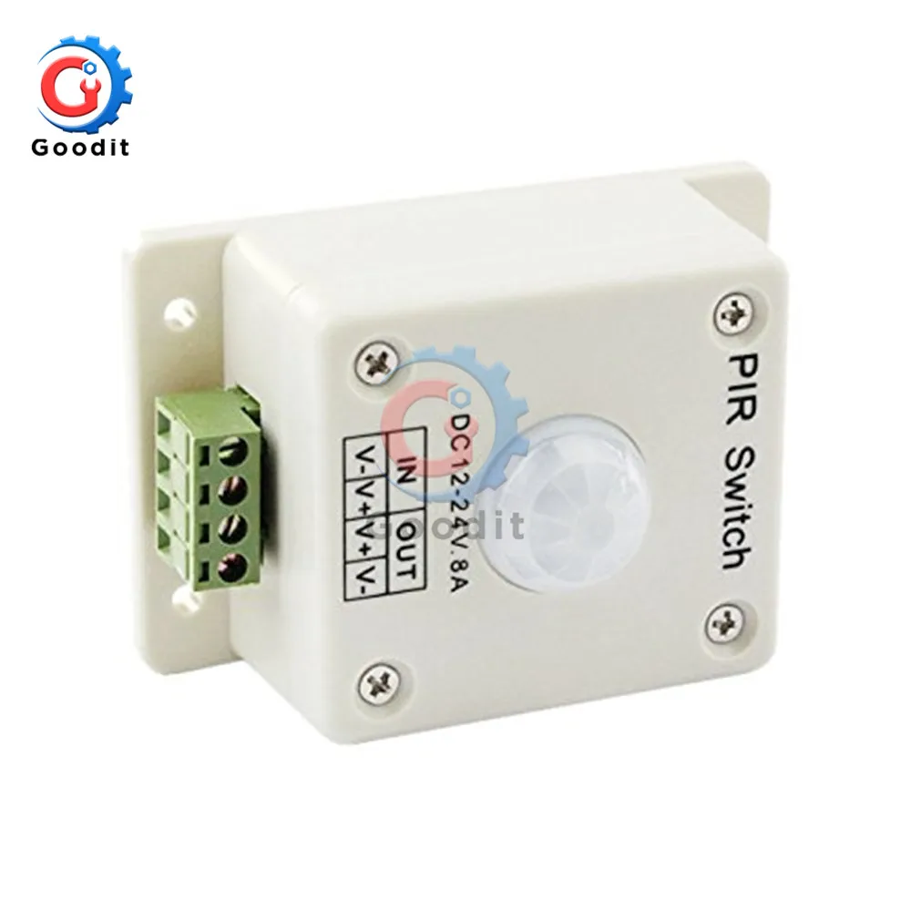 DC 12 24 V 8A PIR инфракрасный датчик движения переключатель человеческого тела