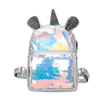 

Hot Women Sequins Backpack Cute Unicorn Schoolbag For Teenage Student Girls Satchel Female mochila de couro Packpack School Bag